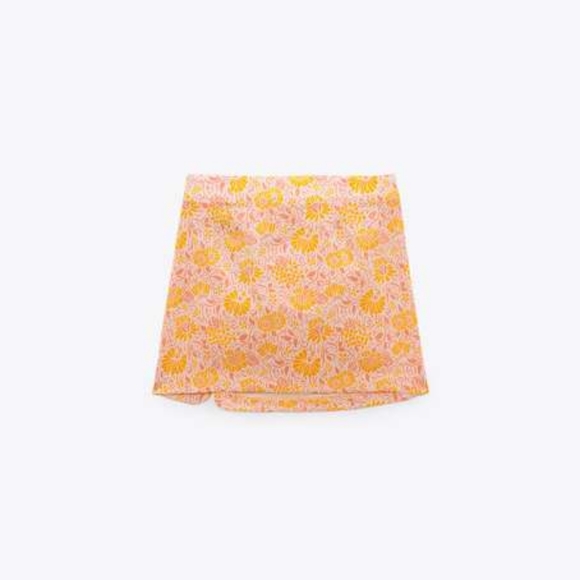 ZARA Floral Boho Linen Blend Mini Skirt - Picture 4 of 12